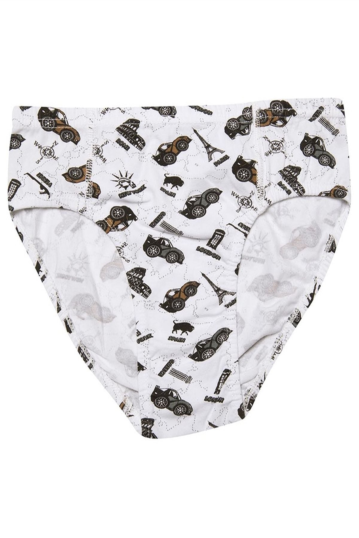 Kota 1018x12 Erkek Çocuk 12li Karışık Desen Likralı Slip Külot-Renkli