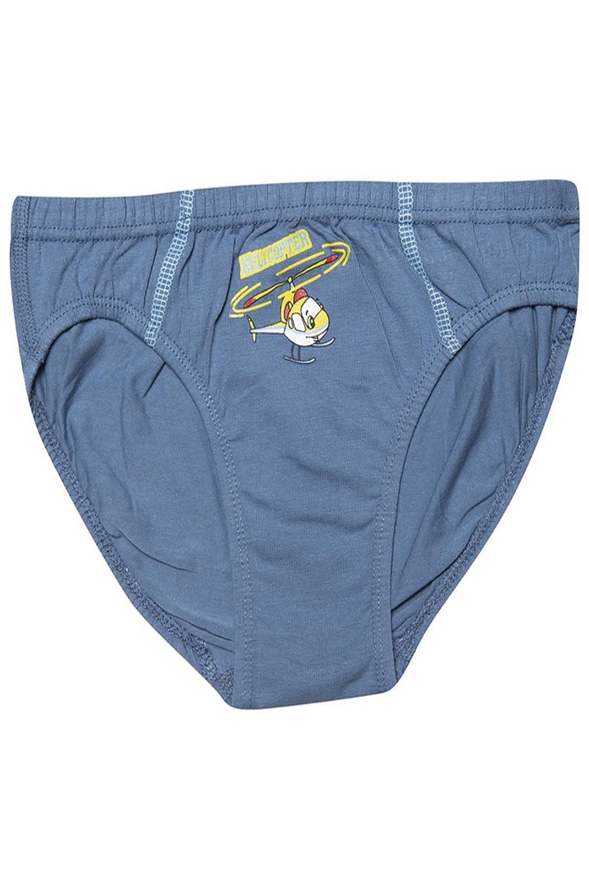 Kota 1019X12 Erkek Çocuk 12li Karışık Desen Likralı Slip Külot-Renkli
