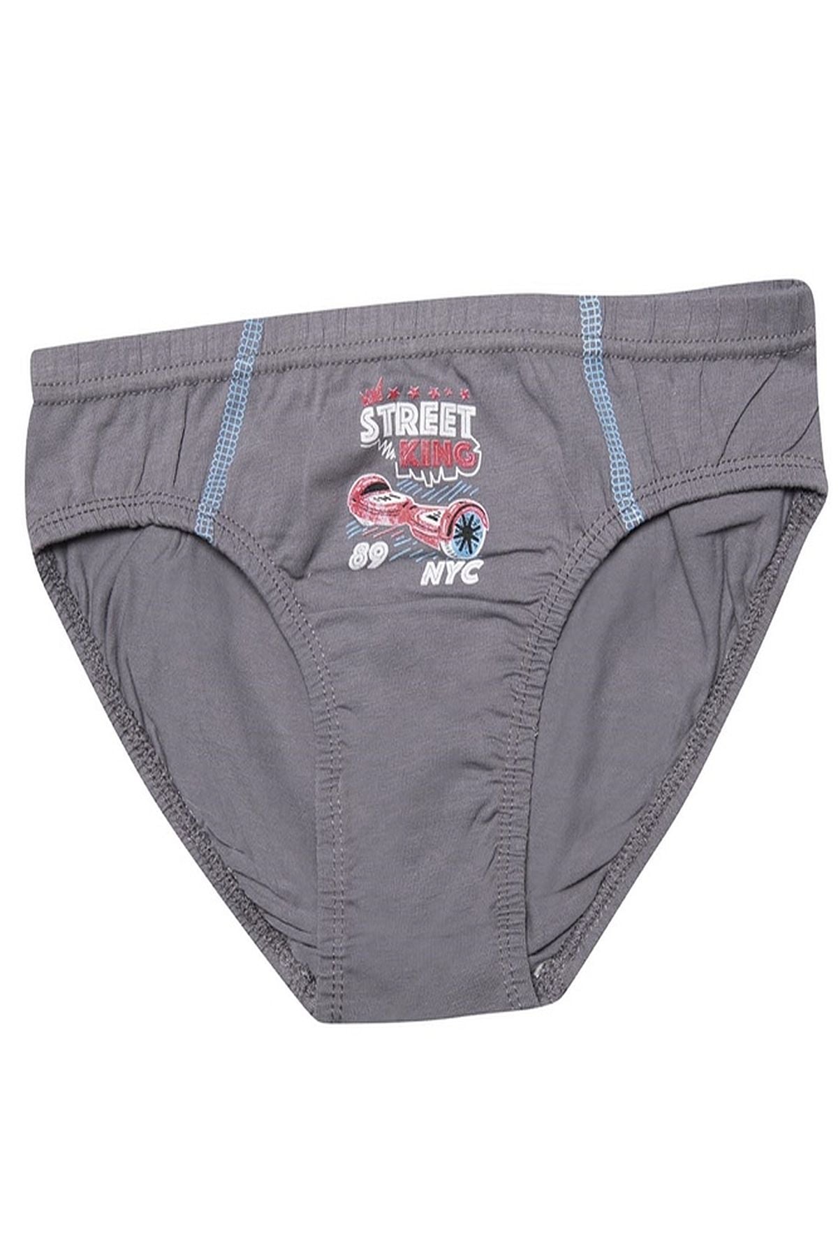 Kota 1019X12 Erkek Çocuk 12li Karışık Desen Likralı Slip Külot-Renkli