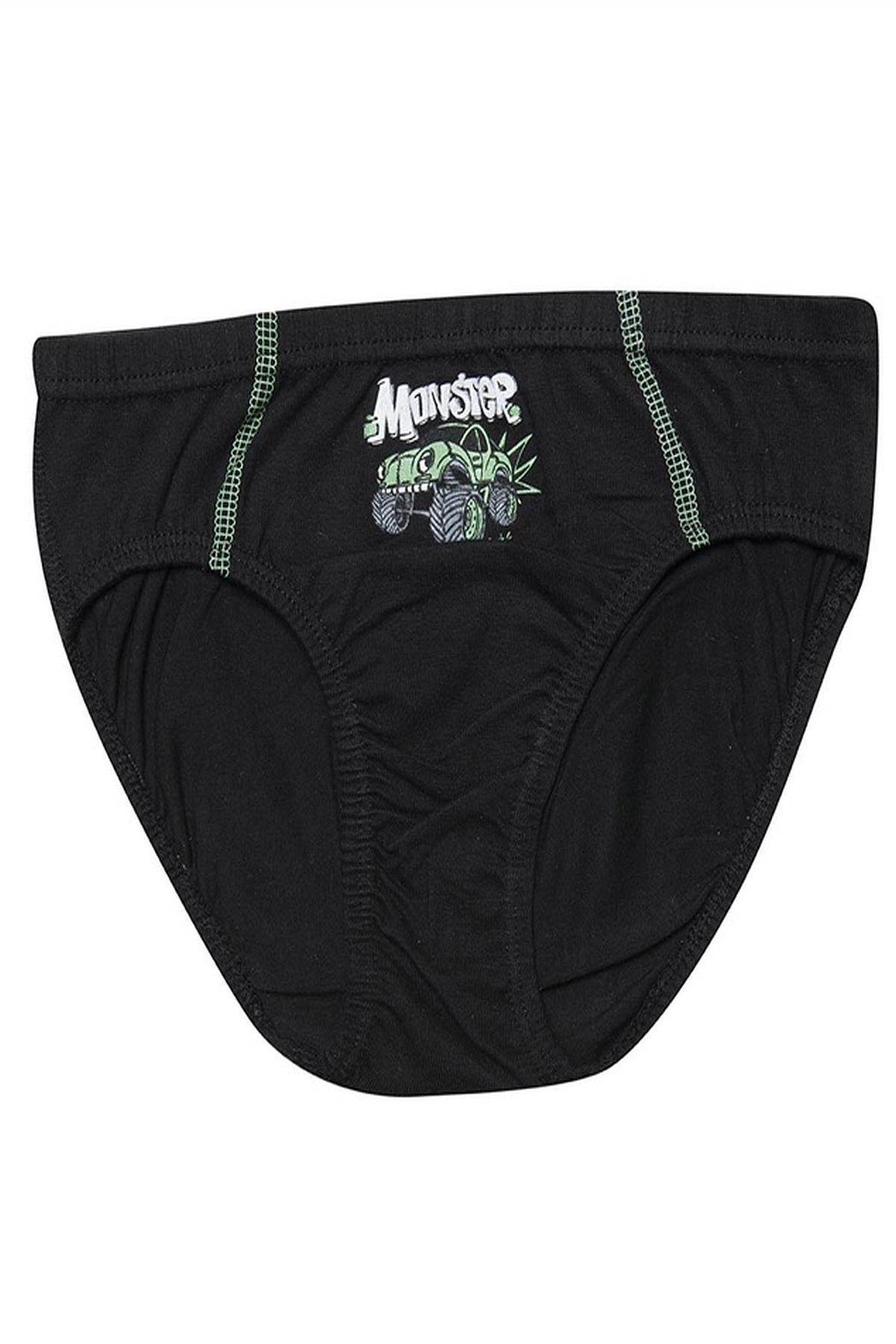 Kota 1019X12 Erkek Çocuk 12li Karışık Desen Likralı Slip Külot-Renkli