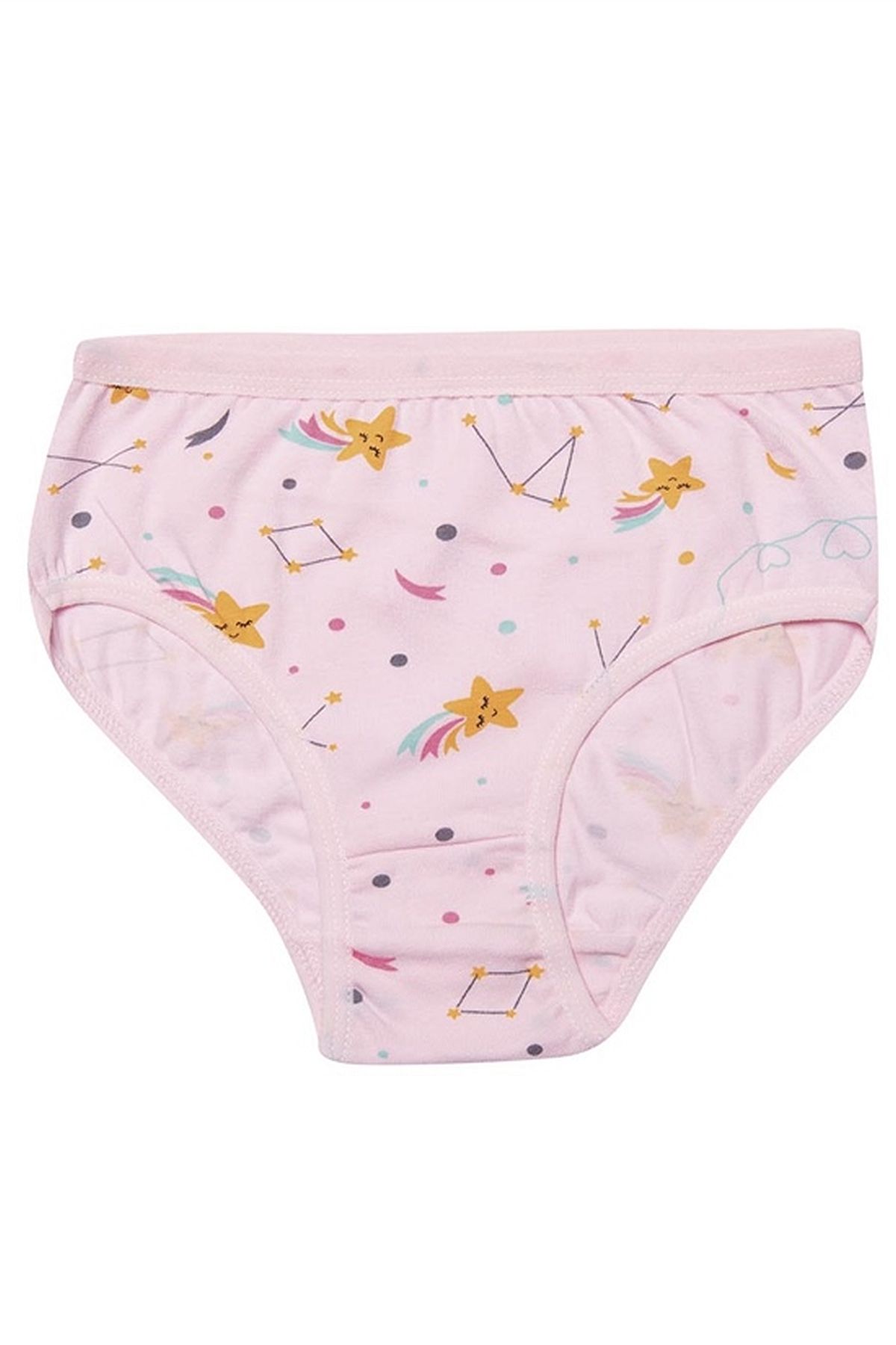 Kota 3402X12 Kız Çocuk 12li Likralı Karışık Desen Bikini Külot-Renkli