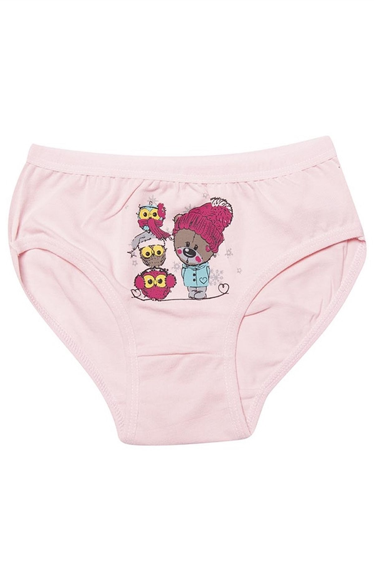 Kota 3410X12 Kız Çocuk 12li Likralı Karışık Desen Bikini Külot-Renkli
