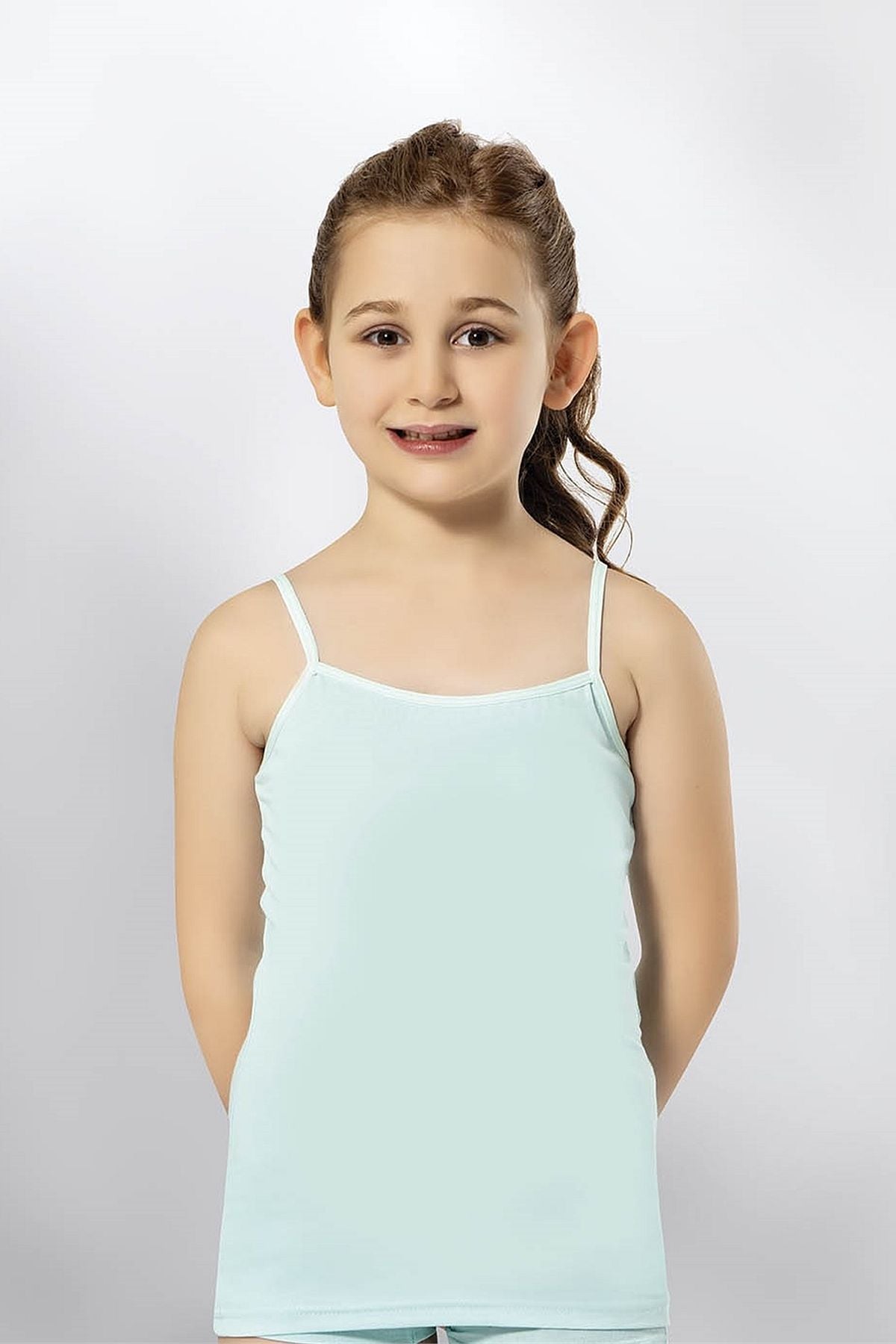 Kota 3411x12 Kız Çocuk 12li Likralı İp Askılı Karışık Desen Atlet-Renkli