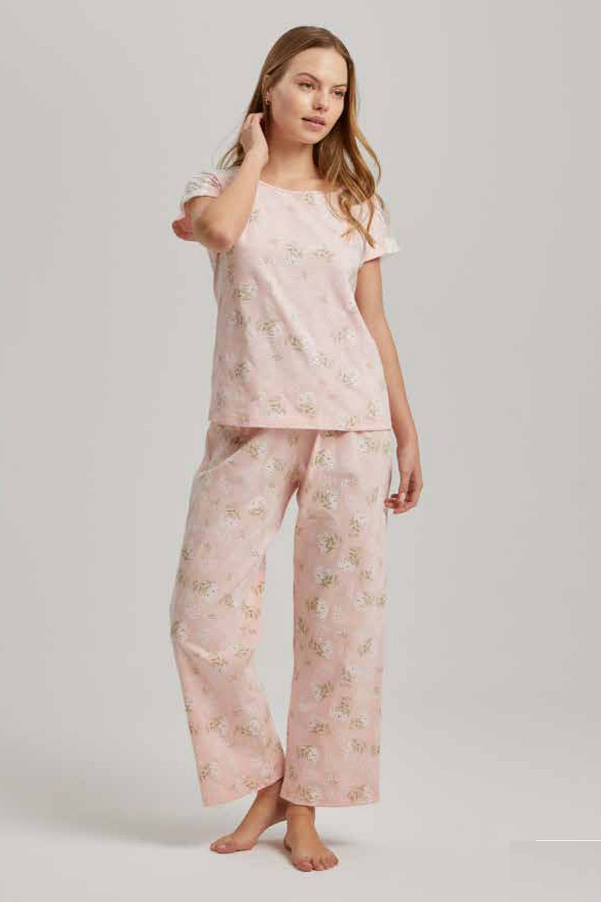 Loomerie 23627 Kadın Kısa Kollu Pijama Takımı-Pembe