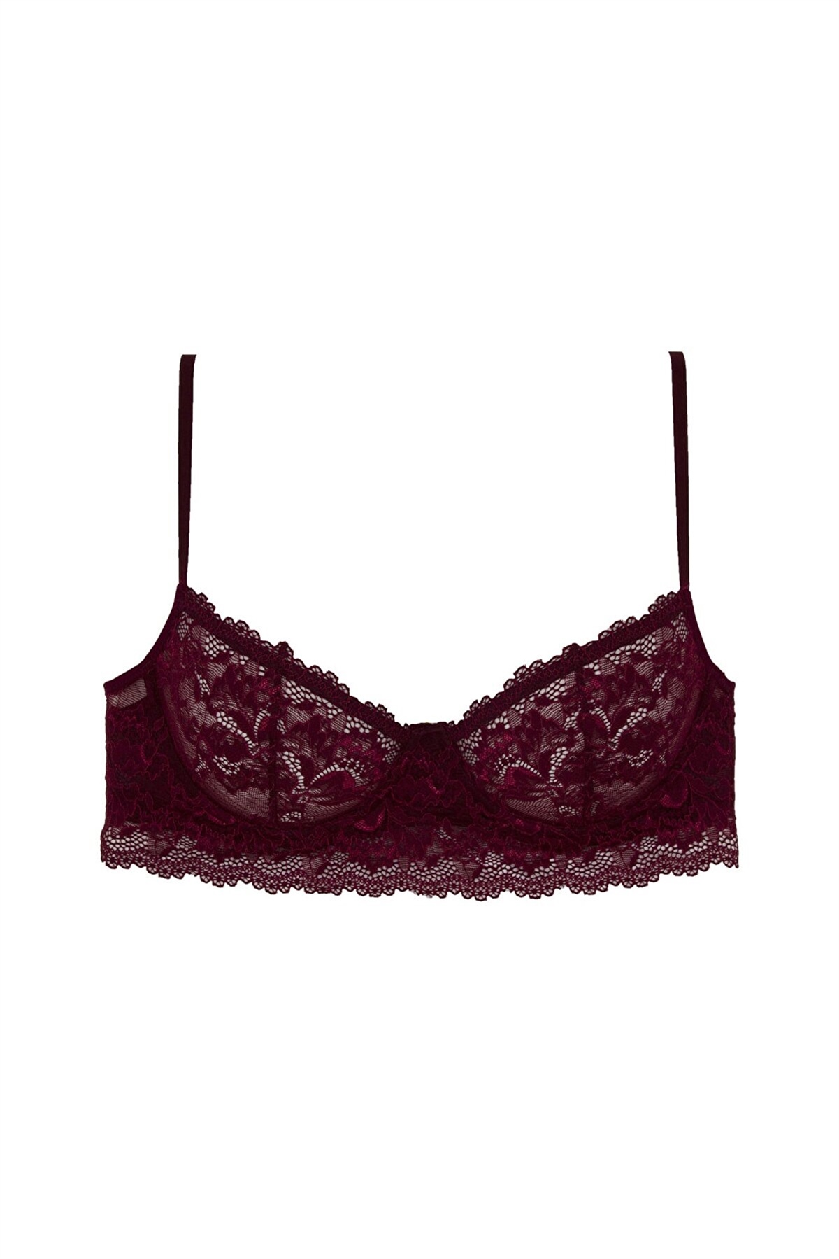 Magic Form 2216 Dantelli Arkası İp Detaylı Sütyen-Bordo