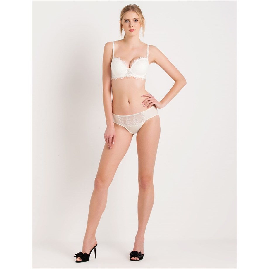 Magic Form 285 Önü Güpürlü Yüksek Bel Külot - Ekru