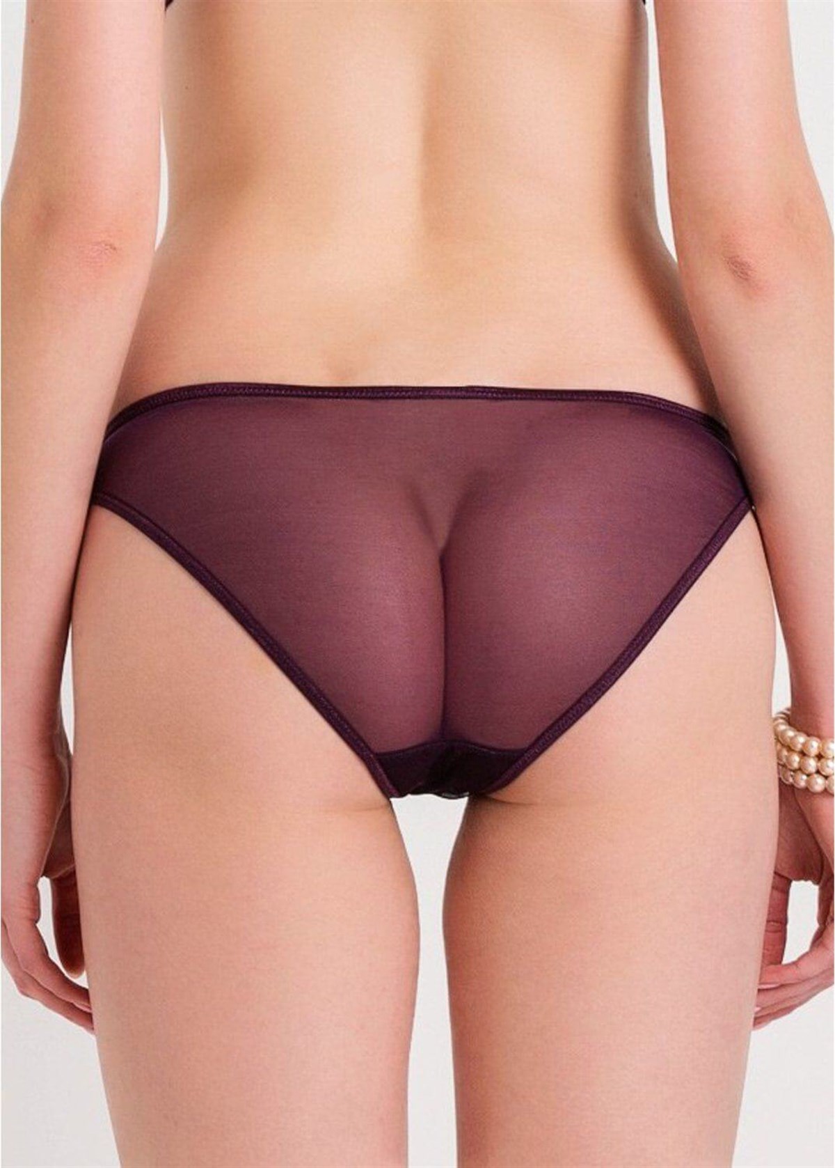 Magic Form 292 Brode Dantelli Geniş Kenarlı Normal Külot - Koyu Mürdüm