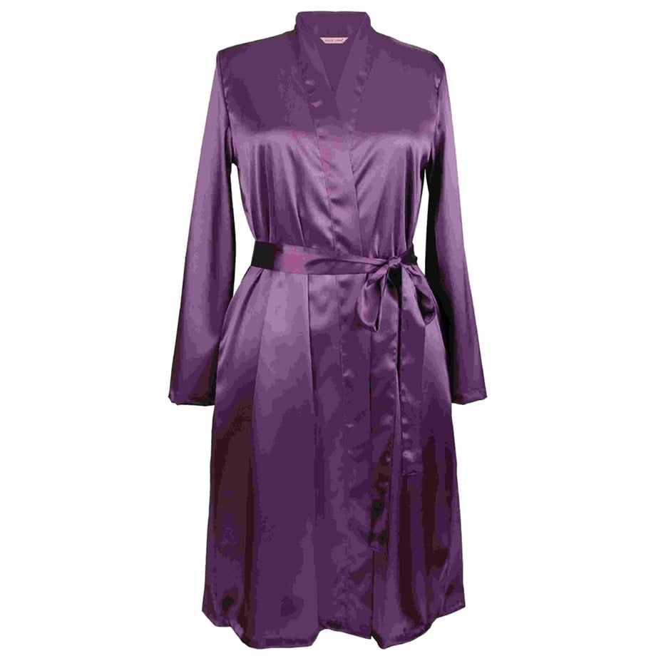Magic Form 30428 Düz Saten Kumaşlı Kısa Sabahlık - MürdümSaten Tek SabahlıklarMagic Form
