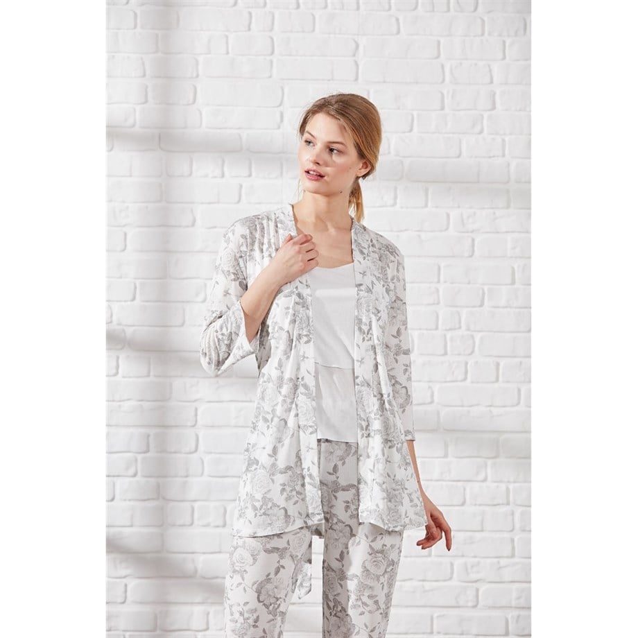 Magic Form 32630 Penye Üçlü Pijama Takımı - Gri