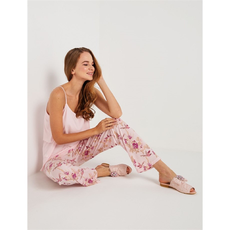 Magic Form 32630 Penye Üçlü Pijama Takımı - Pembe