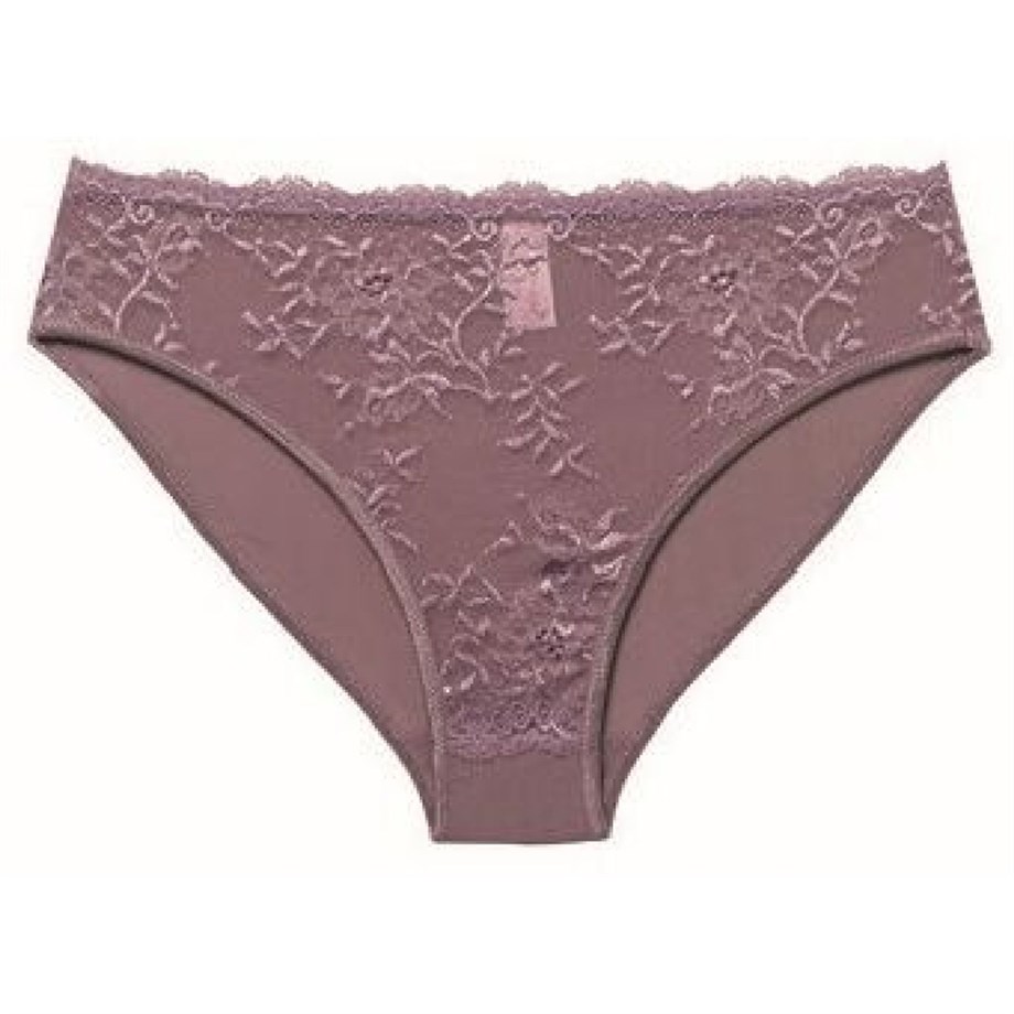 Magic Form 410 Yüksek Belli Dantelli Normal Külot - Mürdüm