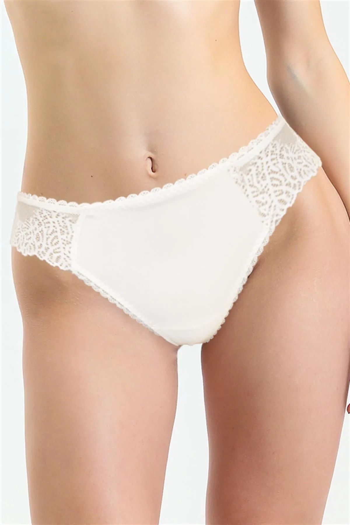 Magic Form 412 Kadın Arkası Dantel Brazilyan Külot-Ekru