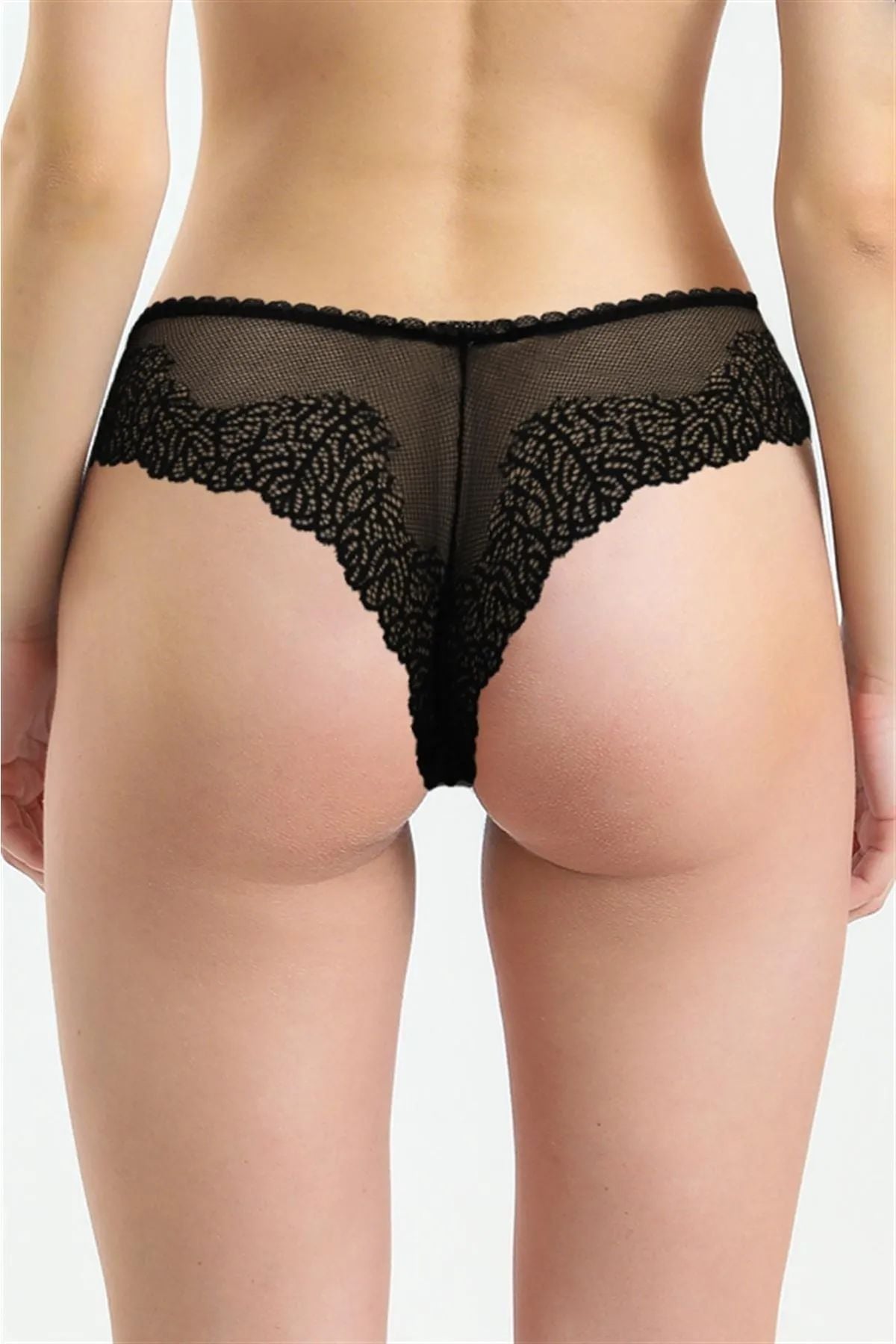 Magic Form 412 Kadın Arkası Dantel Brazilyan Külot-Siyah
