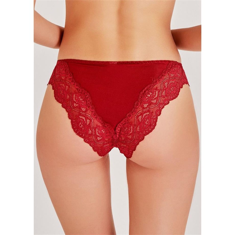 Magic Form 423 Dantelli Kumaş Detaylı Külot - Bordo