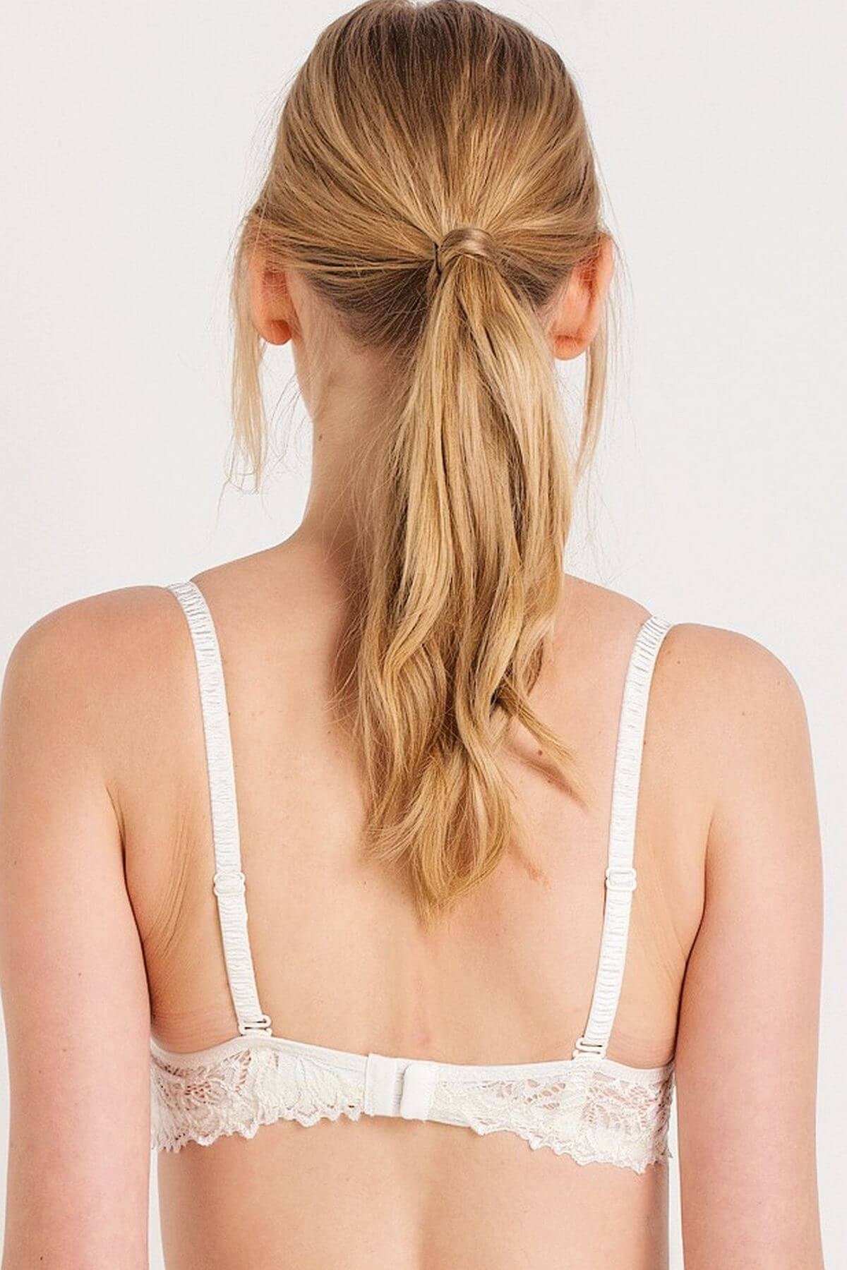 Magic Form 4352 Çıkabilen Destekli Dantelli İnce Süngerli Sütyen - Ekru