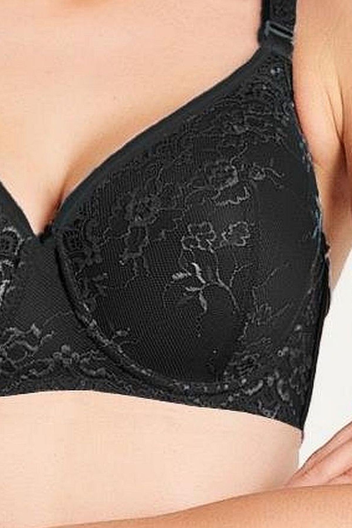 Magic Form 5923 Kadın Dantelli İnce Süngerli Toparlayıcı Sütyen-Siyah