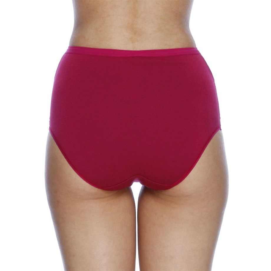 Magic Form 626 Geniş Kenarlı Penye Kumaşlı Az Dantelli Normal Külot - Vişne