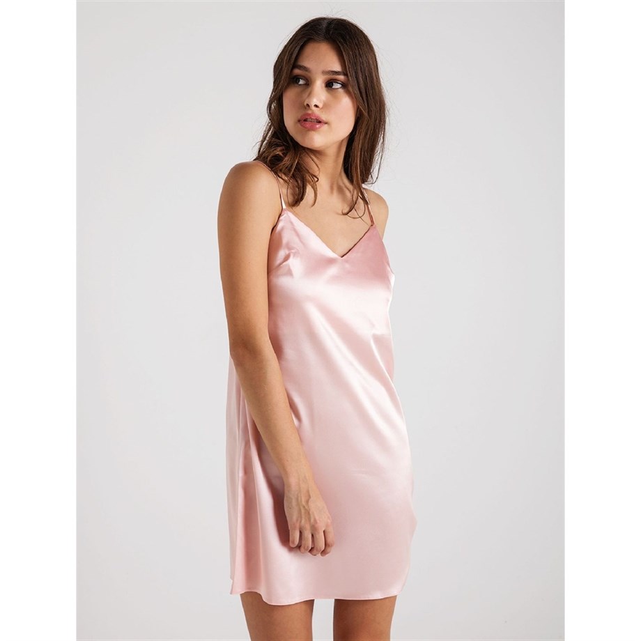 Magic Form 7270 Askılı Saten Gecelik - Prenses Pembe