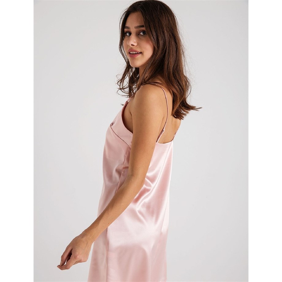 Magic Form 7270 Askılı Saten Gecelik - Prenses Pembe