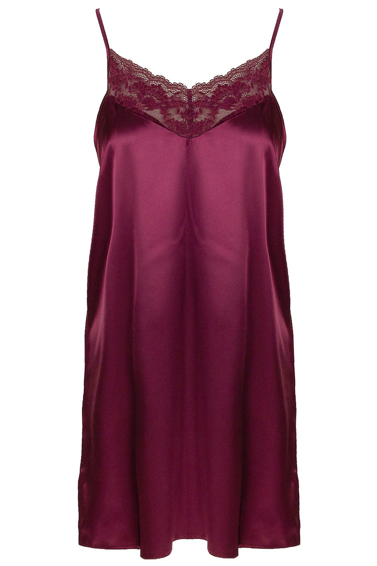 Magic Form 87430 Kadın İp Askılı Saten Gecelik-Bordo