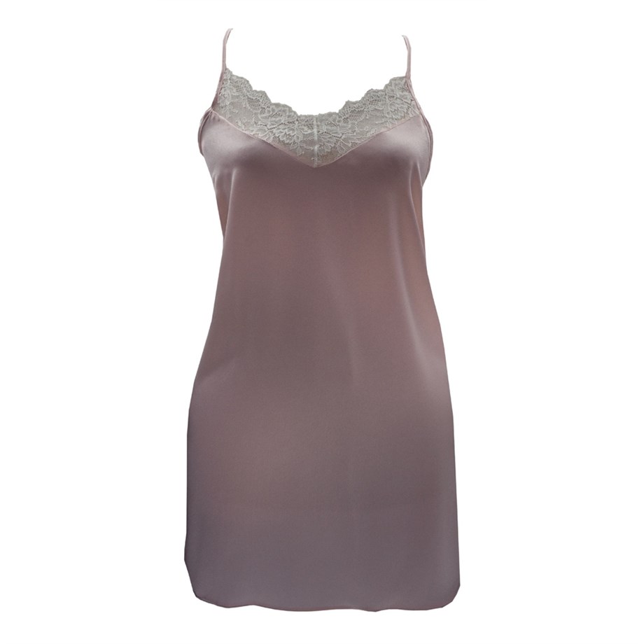 Magic Form 87430 Krep Saten Dantelli Gecelik - Somon