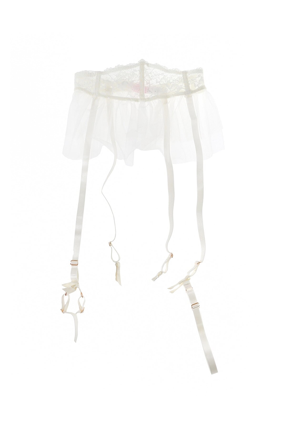 Magic Form 889 Dantelli Tüllü Jartiyer-Ekru