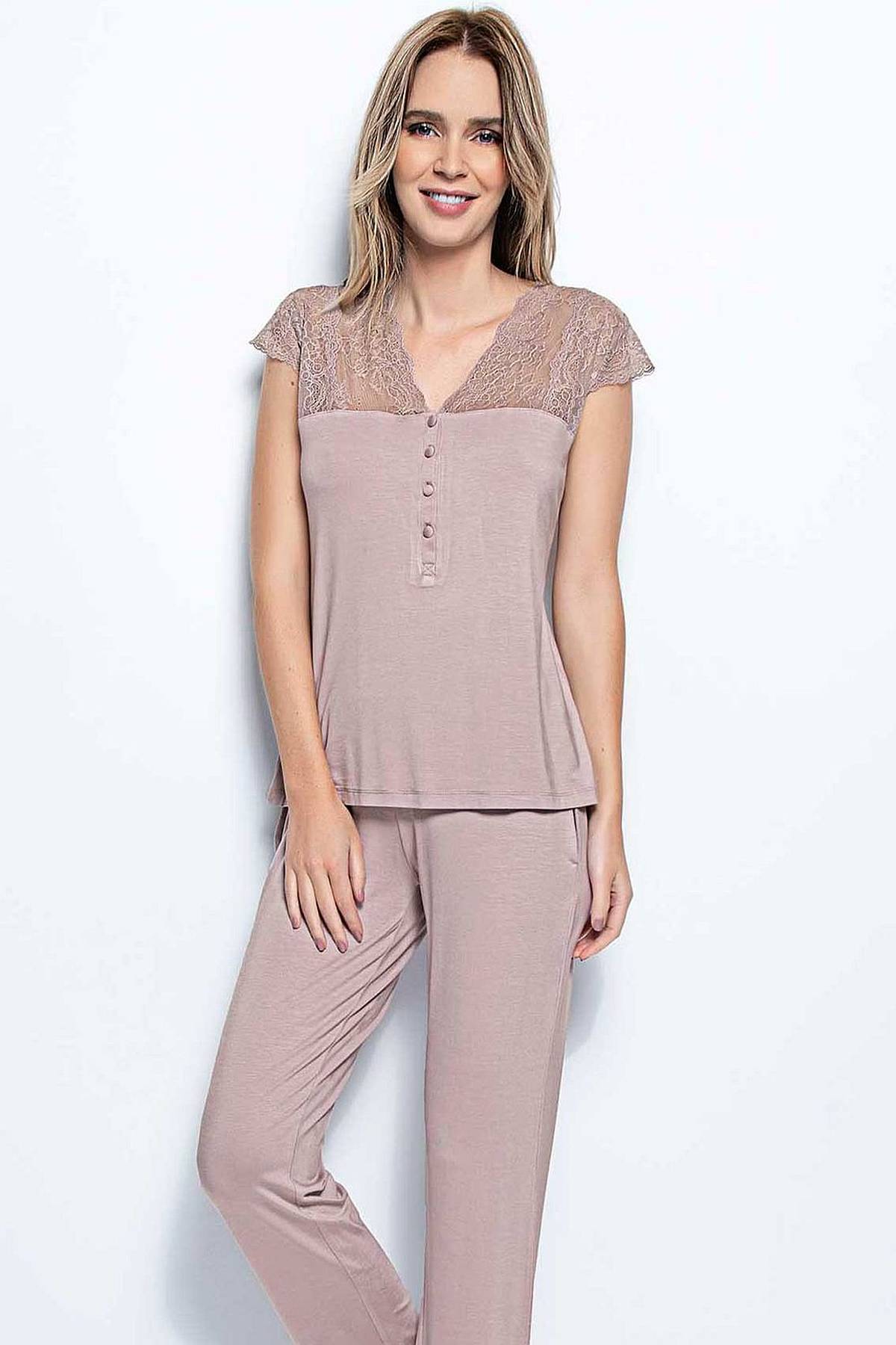 PijamalarMonamise 18437 Kısa Kollu Pijama Takım  | pijamapazari.comMonamise 18437 Kısa Kollu Pijama Takım  - Vizon