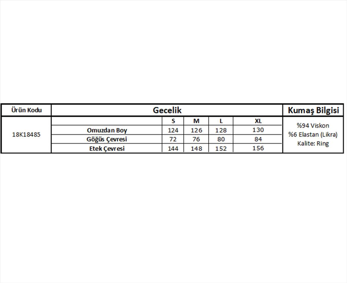 Monamise 18485 Kadın Kalın Askılı Göğüs ve Sırt Dekoteli Brode Dantelli Yırtmaçlı Gecelik-Haki