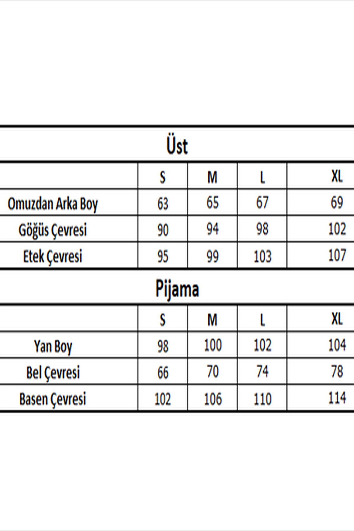 Monamise 22113 Kadın Uzun Kollu Pijama Takımı-Tarçın