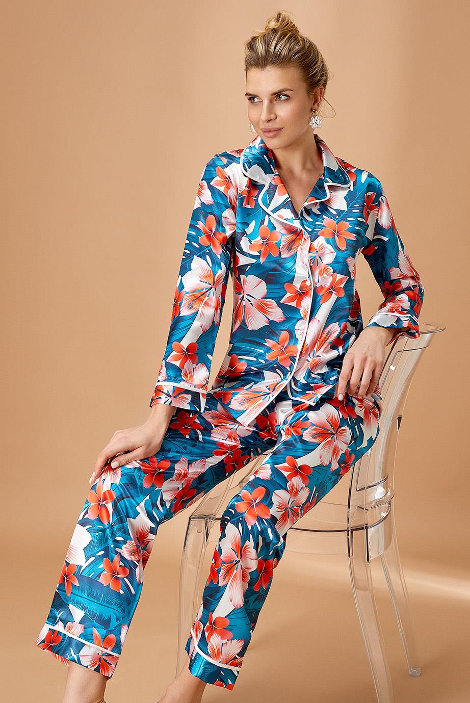 PijamalarNurteks 5654 Kadın Saten Önden Düğmeli Uzun Kollu Pijama Takımı-Yeşil | Pijamapazari.comNurteks 5654 Kadın Saten Önden Düğmeli Uzun Kollu Pijama Takımı-Yeşil