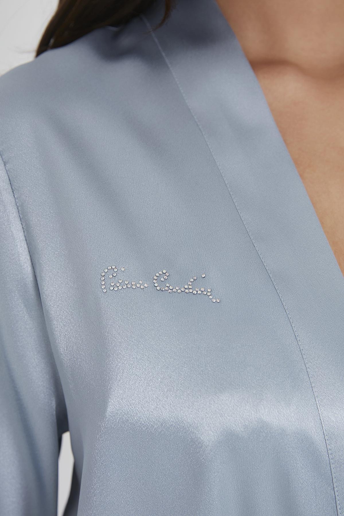 Pierre Cardin 1010 Kadın Saten Sabahlık - Mist