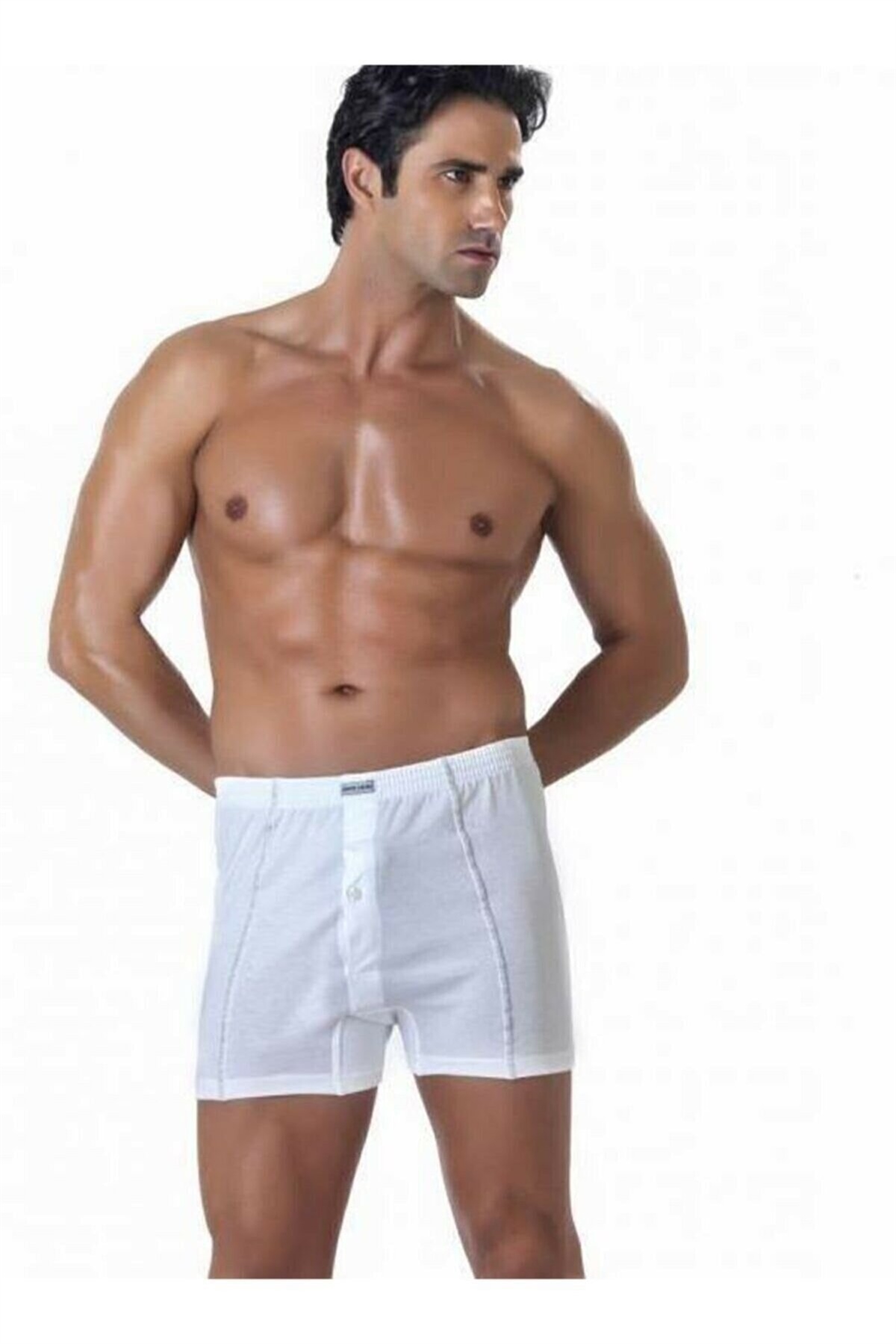 Pierre Cardin 116 Erkek Penye Boxer % 100 Pamuk -Beyaz