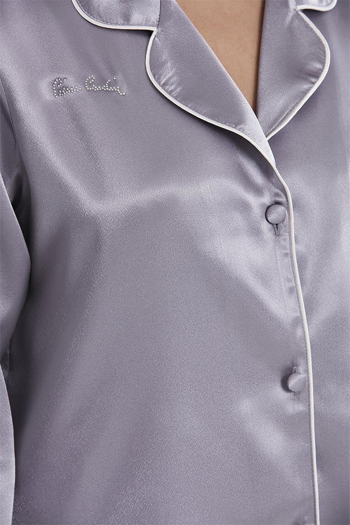 Pierre Cardin 1200 Kadın Saten Pijama Takımı-Royal