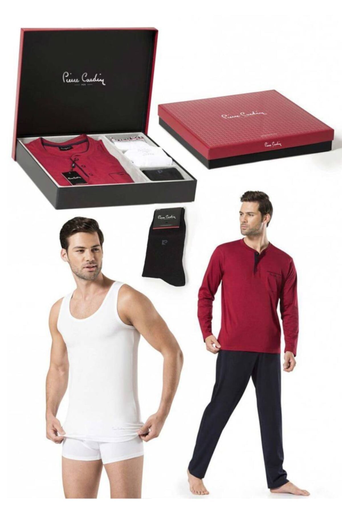 Pierre Cardin 2000 Erkek Çeyiz Takım - Bordo