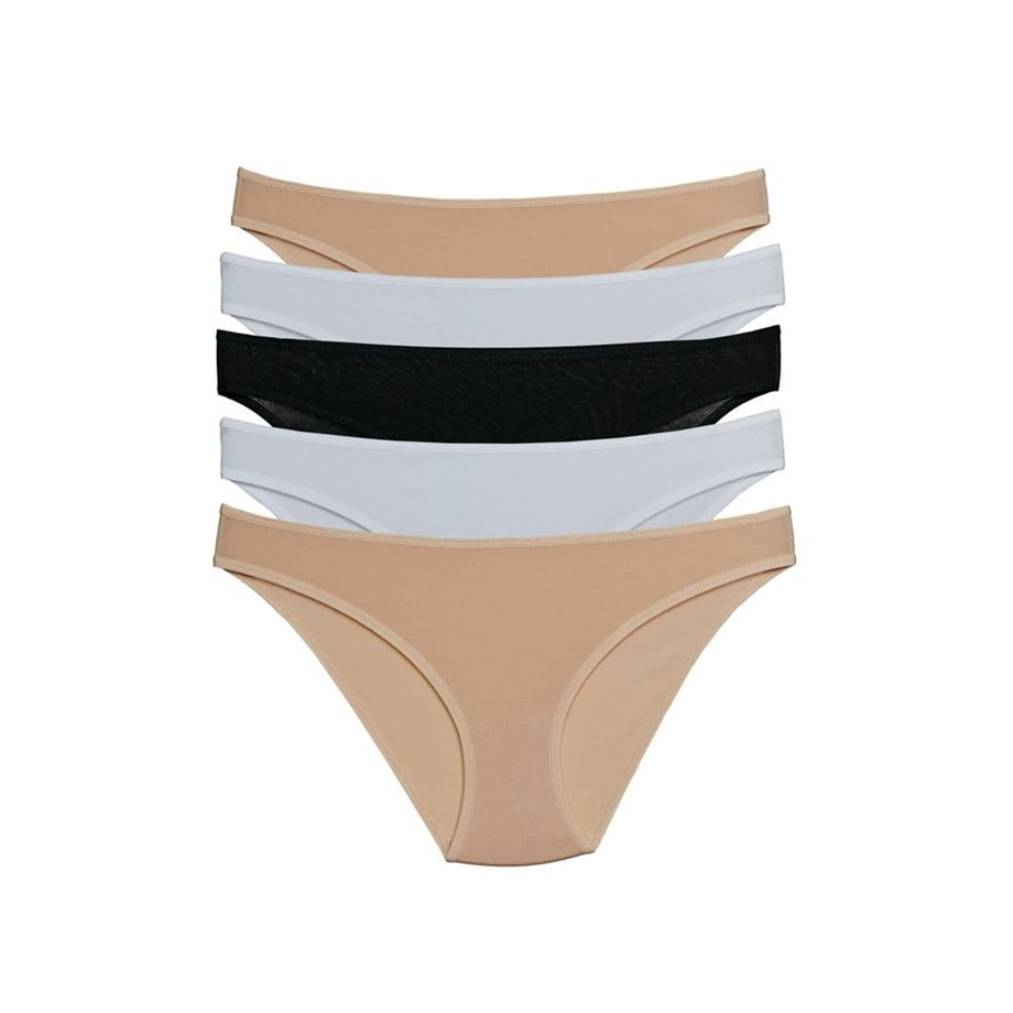Pierre Cardin 2055 Beşli Slip Külot - Beyaz-Ten-Siyah