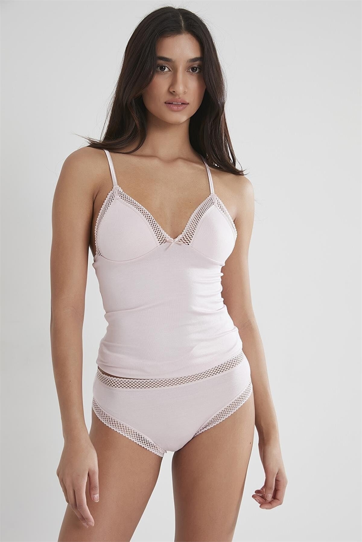 Pierre Cardin 305 Kadın İp Askılı Atlet Külot Takım-Pudra