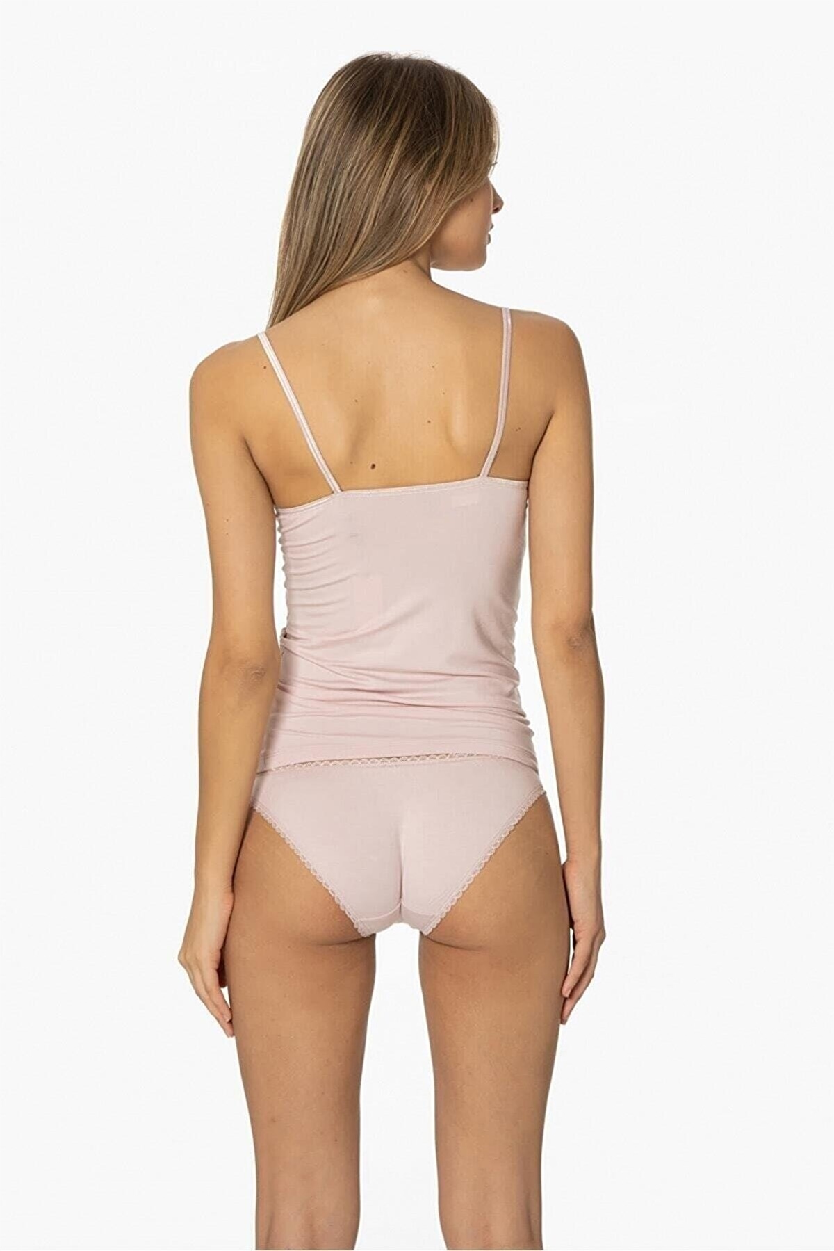 Pierre Cardin 356 Kadın İp Askılı Atlet Külot Takım-Pudra