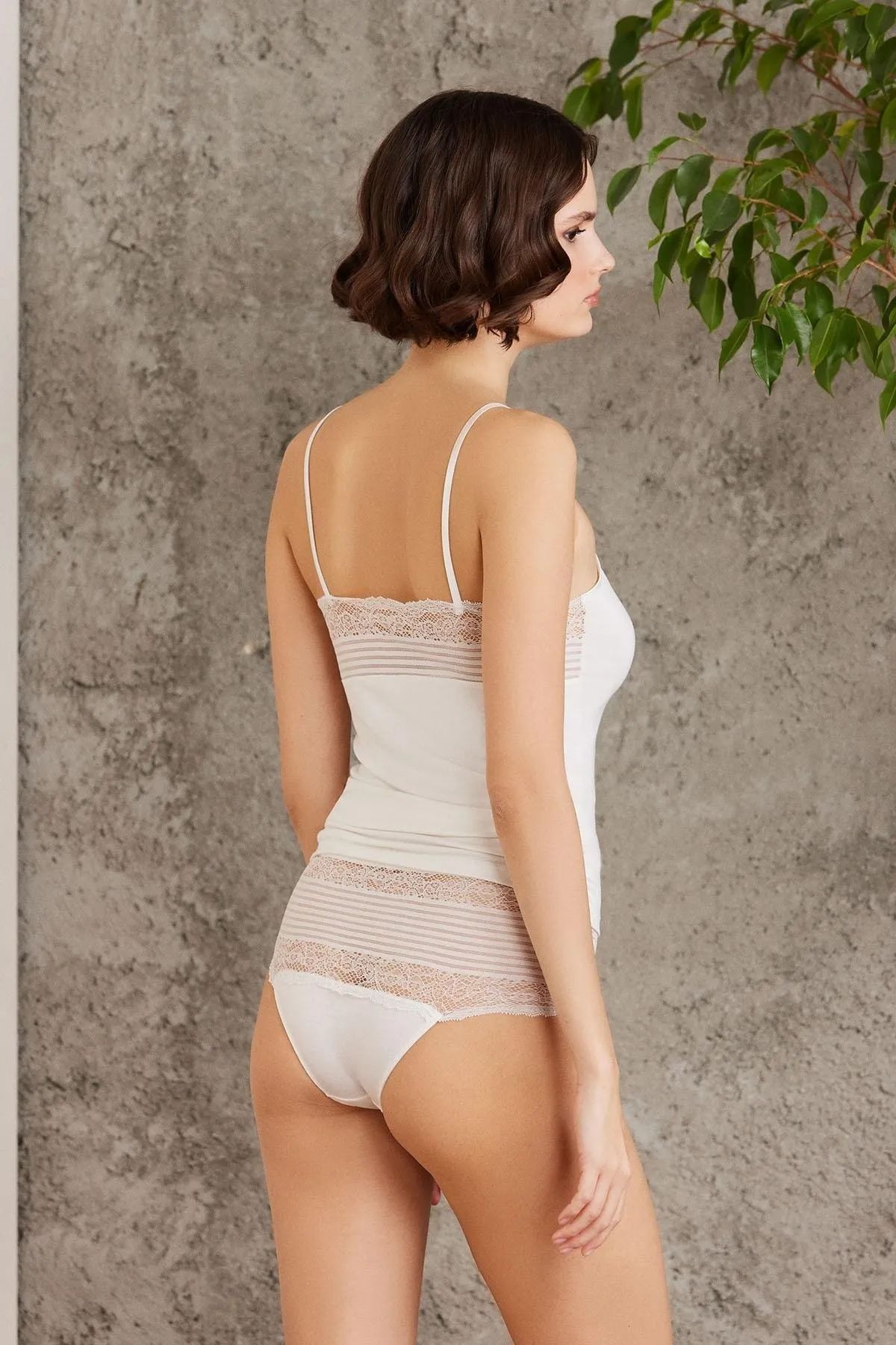 Pierre Cardin 385 Kadın Atlet Külot Takım-Ekru