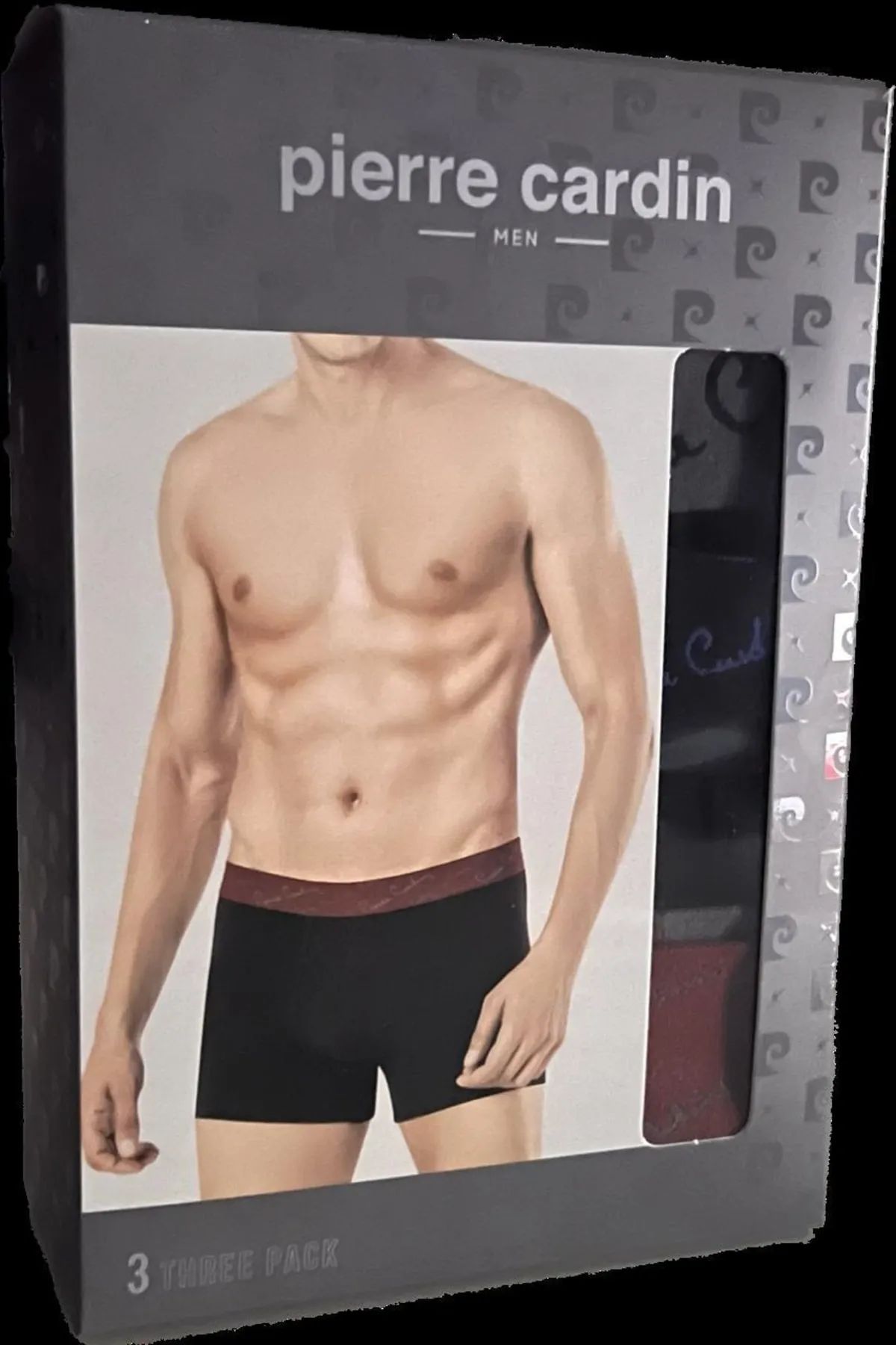 Pierre Cardin 390 Erkek Lastiği Renkli 3lü Boxer-Siyah