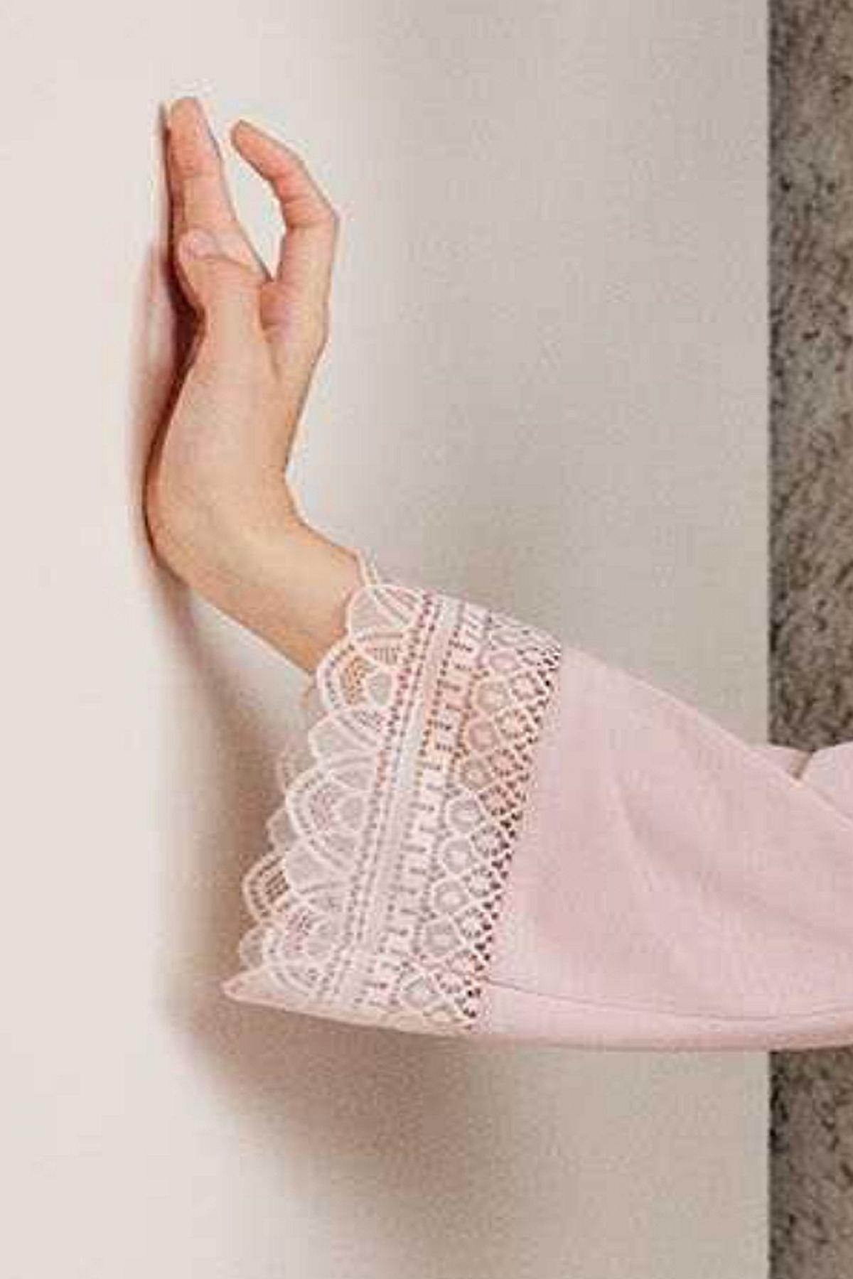 Pierre Cardin 4005 Hamile Lohusa Sabahlıklı Gecelik Takım-Pudra