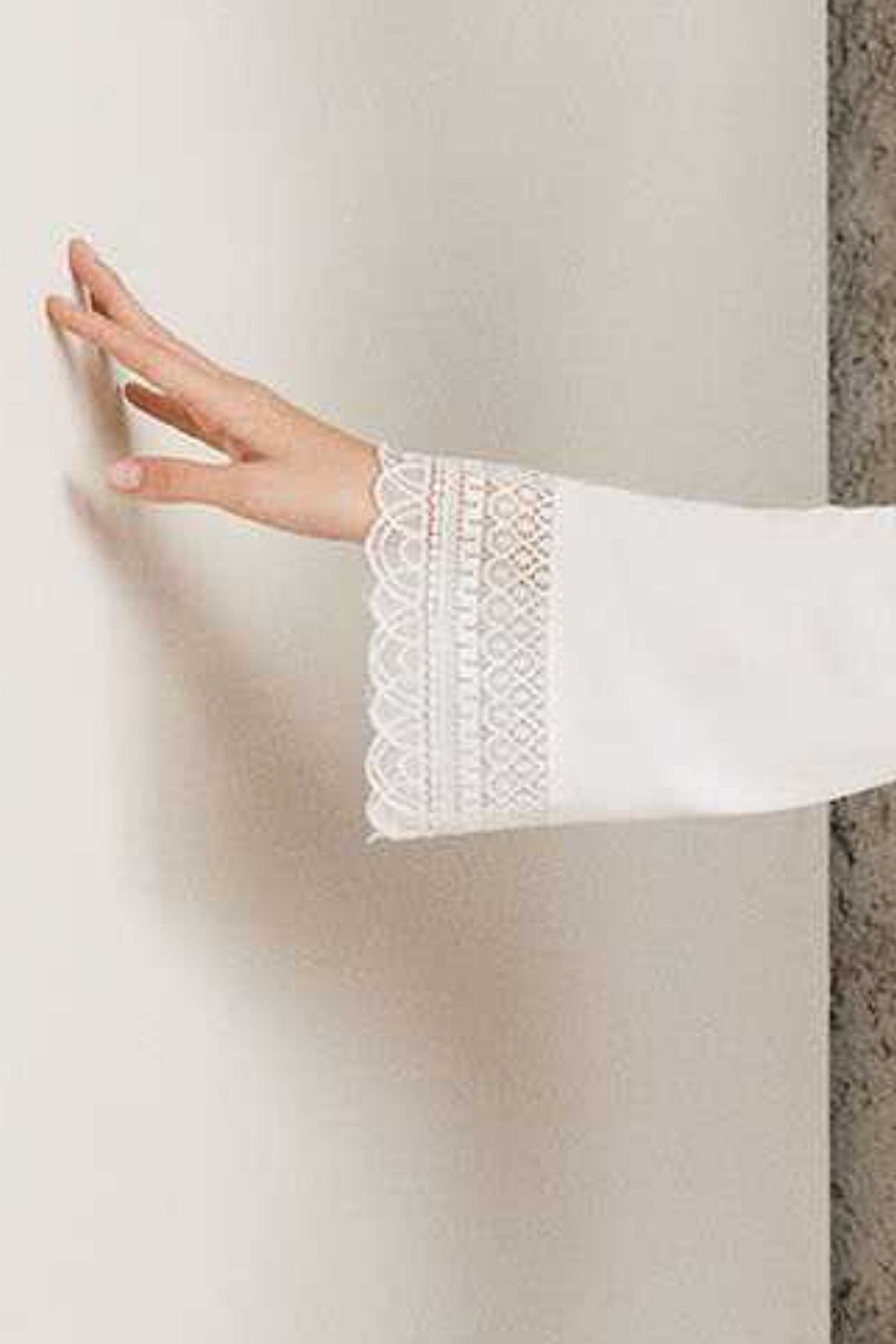 Pierre Cardin 4005 Hamile Lohusa Sabahlıklı Gecelik Takım-Ekru