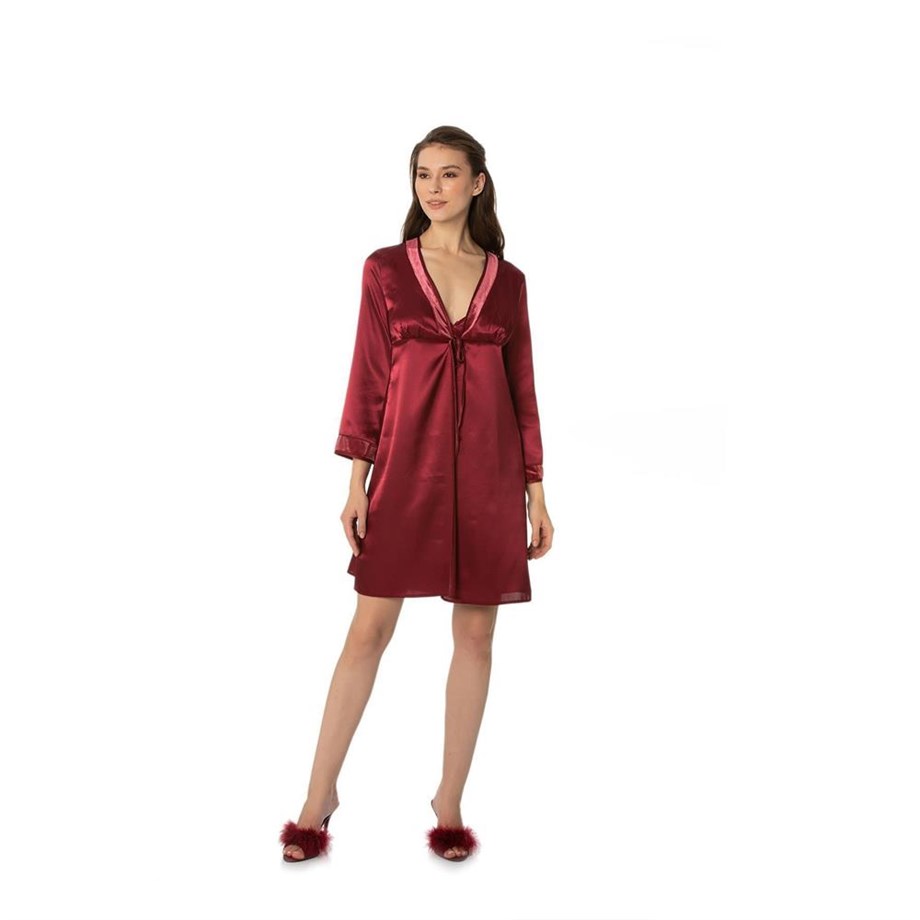 Pierre Cardin 4040 Gecelik Sabahlık Takım - Bordo