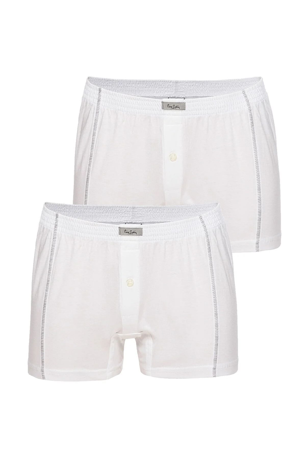 Pierre Cardin 405 Erkek 2li Penye Boxer-Beyaz