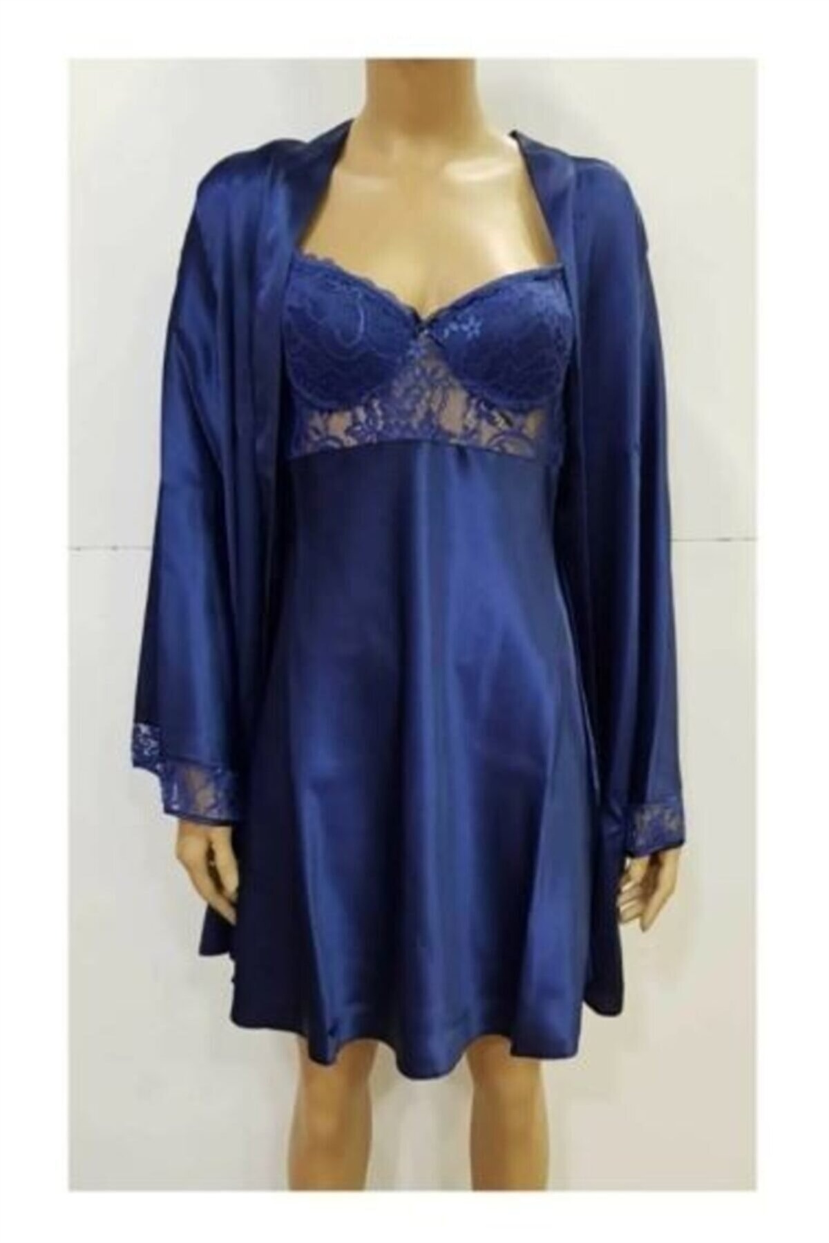 Pierre Cardin 4090 Gecelik Sabahlık Takım - Lacivert