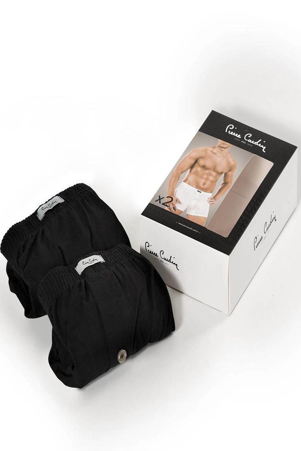 Pierre Cardin 425 Erkek %100 Pamuk Penye 2li Boxer-Siyah