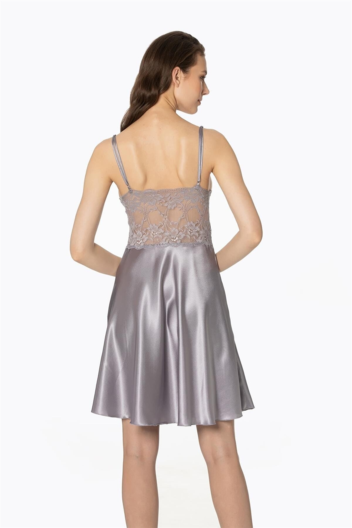 Pierre Cardin 4265 Kadın Saten Gecelik Sabahlık Takım-Royal