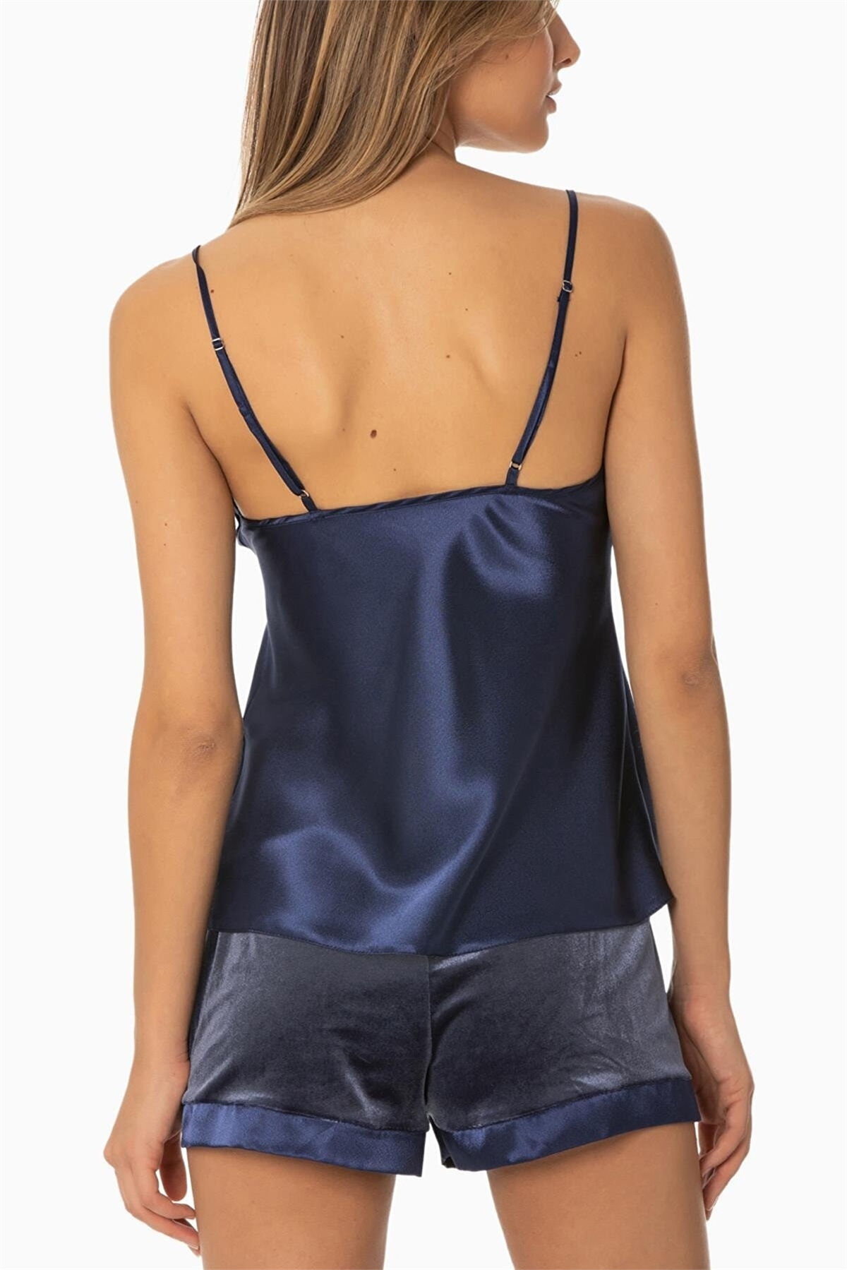 Pierre Cardin 440 Kadın İp Askılı Şort Takım-Lacivert