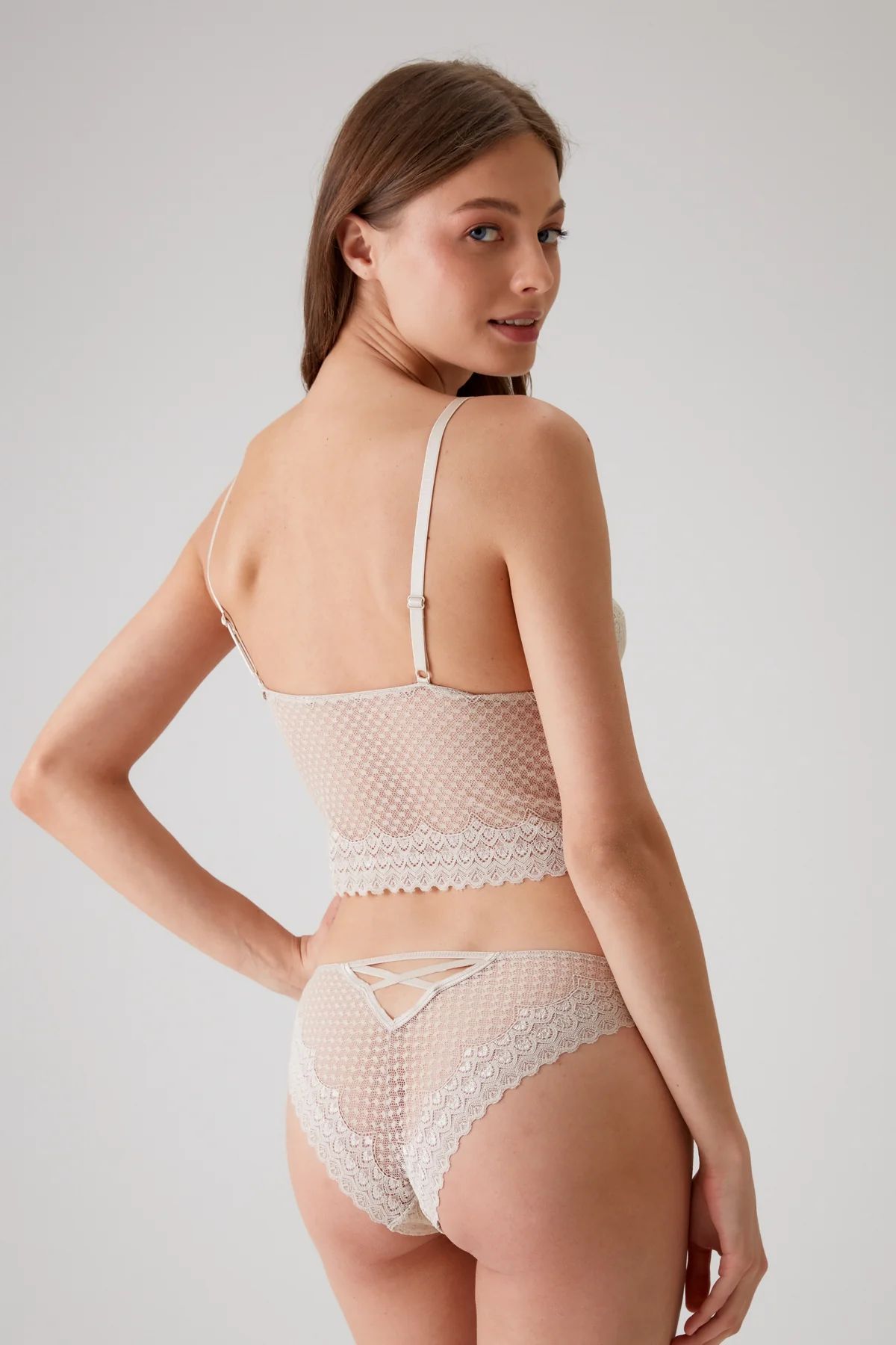 Pierre Cardin 4831 Kadın Pedli Balensiz Dantelli Bralet Sütyen Külot Takım-Taş