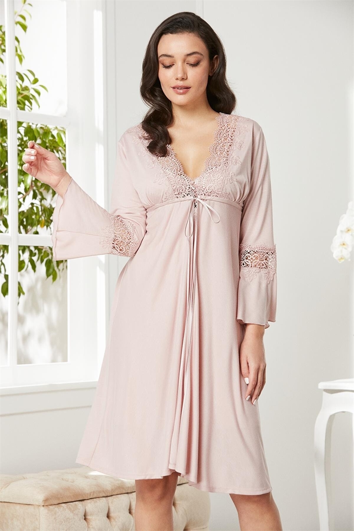 Pierre Cardin 5325 Kadın Penye Dantelli 6lı ÇeyizlikTakım-Pudra