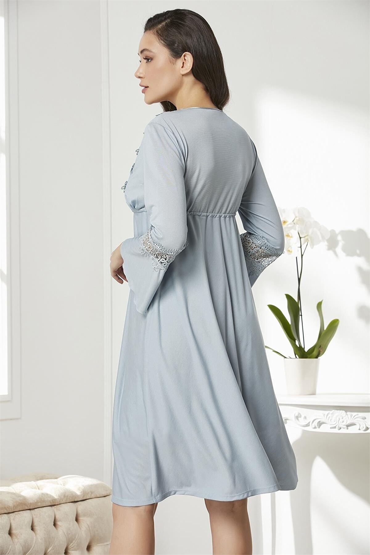 Pierre Cardin 5325 Kadın Penye Dantelli 6lı ÇeyizlikTakım-Mist